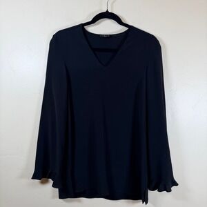 Etro Milano Black Silk Tunic Blouse Size US 4 IT 40 Italy Quiet Luxury Capsule